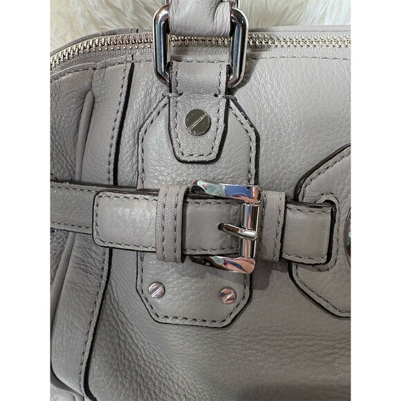 Michael Kors Satchel Shoulder Bag Womens Medium Gray Pebbled Leather MK - Picture 3 of 11